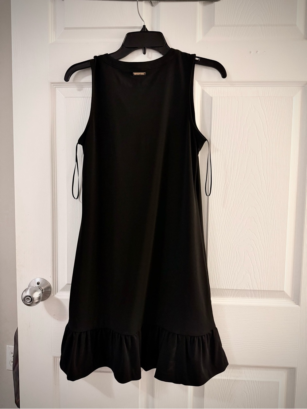 NWT Michael Kors Black Sleeveless Ruffle-Hem Mini Dress